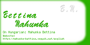 bettina mahunka business card